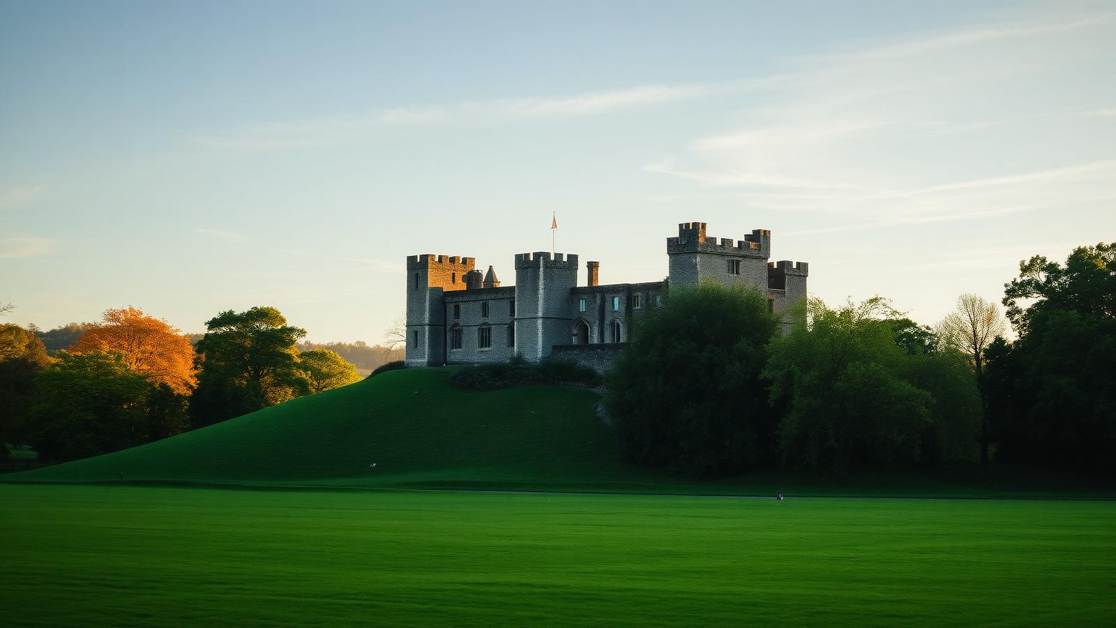 Caldicot Castle above green parkland in Monmouthshire